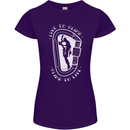 Live to Climb Rock Climbing Climber Womens Petite Cut T-Shirt Purple