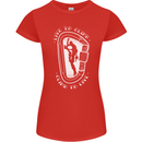 Live to Climb Rock Climbing Climber Womens Petite Cut T-Shirt Red