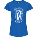 Live to Climb Rock Climbing Climber Womens Petite Cut T-Shirt Royal Blue