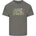 Live with Pride LGBT Awareness Day Gay Mens Cotton T-Shirt Tee Top Charcoal
