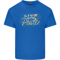 Live with Pride LGBT Awareness Day Gay Mens Cotton T-Shirt Tee Top Royal Blue