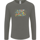Live with Pride LGBT Awareness Day Gay Mens Long Sleeve T-Shirt Charcoal
