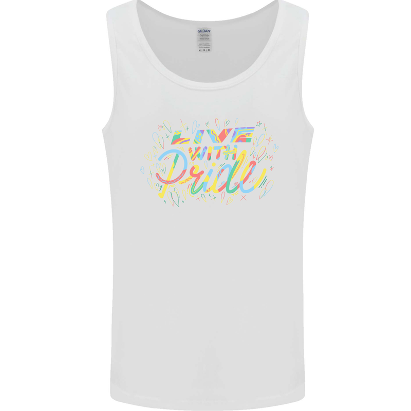 Live with Pride LGBT Awareness Day Gay Mens Vest Tank Top White