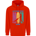 Living the Mom Life Mothers Day Mummy Childrens Kids Hoodie Bright Red