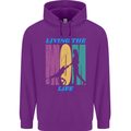 Living the Mom Life Mothers Day Mummy Childrens Kids Hoodie Purple