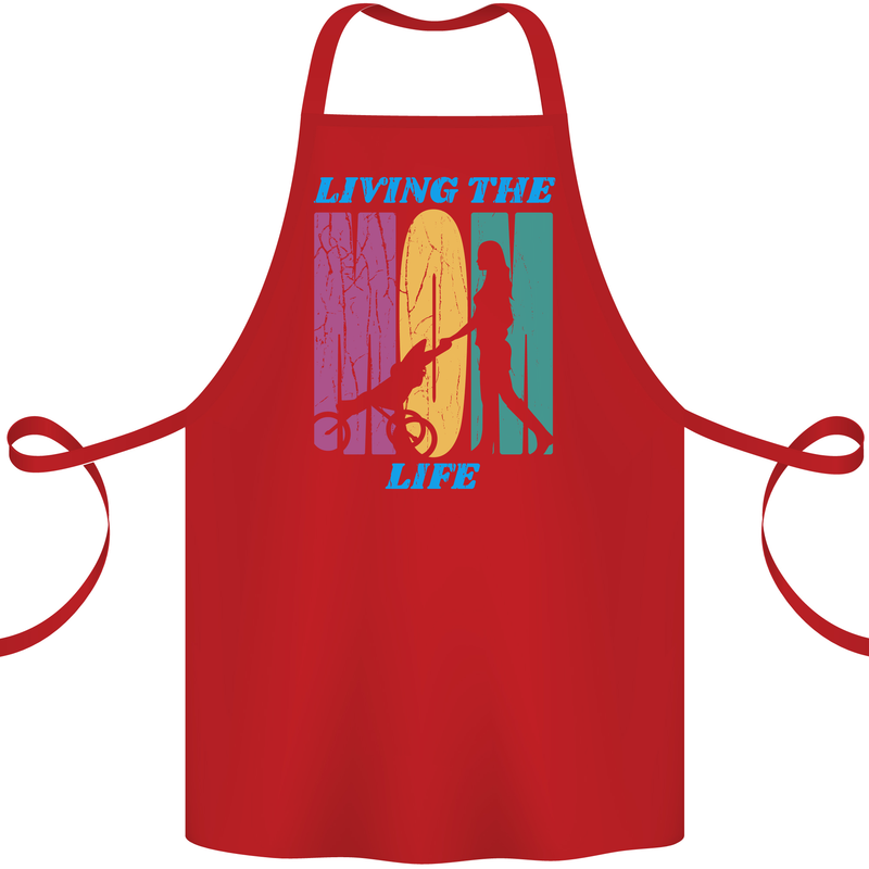 Living the Mom Life Mothers Day Mummy Cotton Apron 100% Organic Red