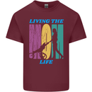 Living the Mom Life Mothers Day Mummy Mens Cotton T-Shirt Tee Top Maroon