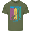 Living the Mom Life Mothers Day Mummy Mens Cotton T-Shirt Tee Top Military Green