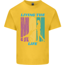 Living the Mom Life Mothers Day Mummy Mens Cotton T-Shirt Tee Top Yellow