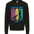 Living the Mom Life Mothers Day Mummy Mens Sweatshirt Jumper Black