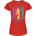 Living the Mom Life Mothers Day Mummy Womens Petite Cut T-Shirt Red