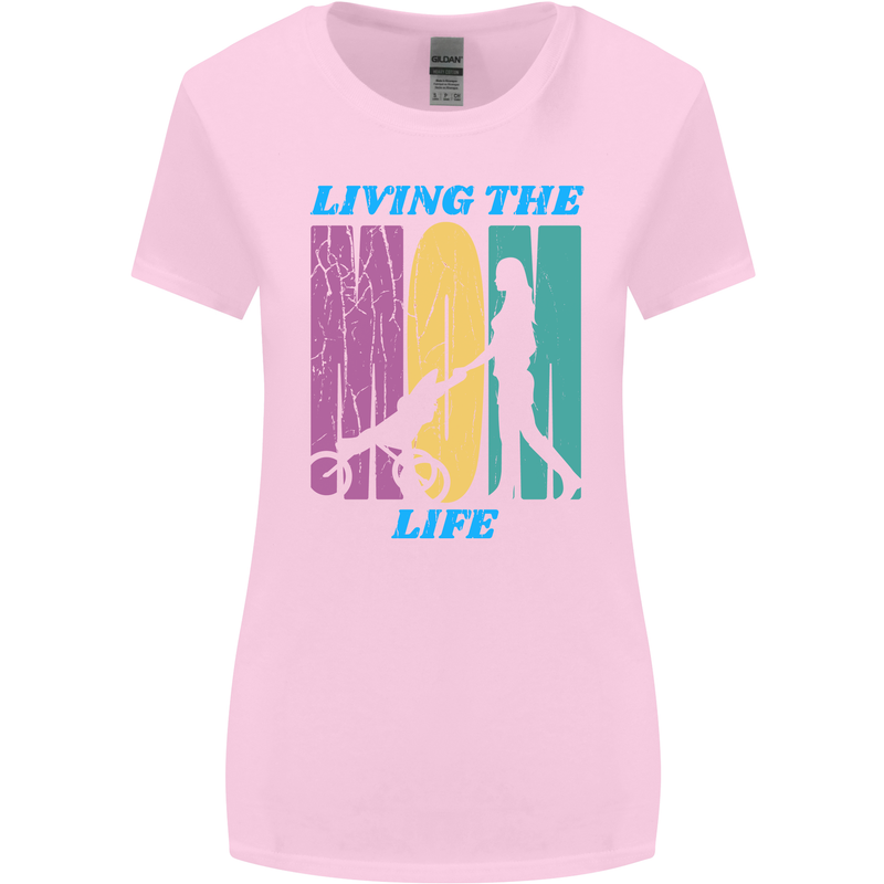 Living the Mom Life Mothers Day Mummy Womens Wider Cut T-Shirt Light Pink
