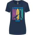 Living the Mom Life Mothers Day Mummy Womens Wider Cut T-Shirt Navy Blue