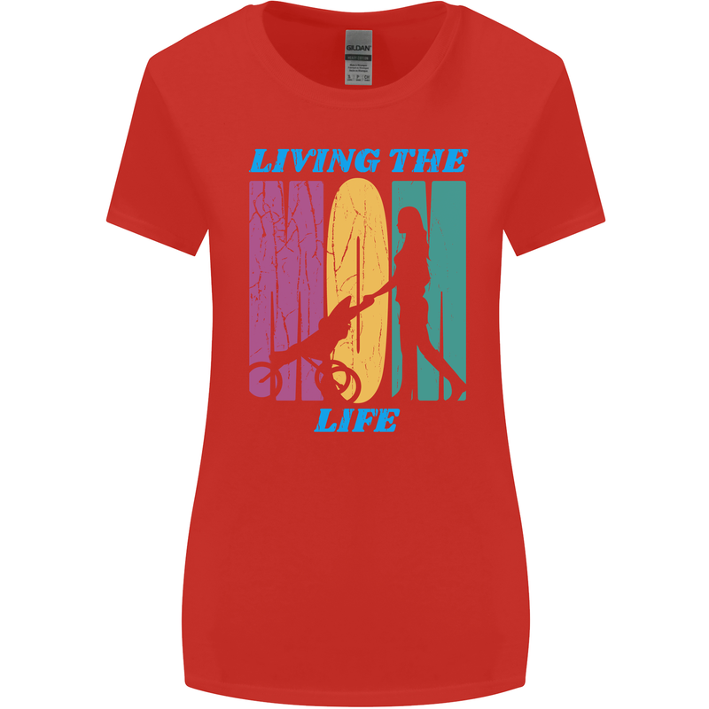 Living the Mom Life Mothers Day Mummy Womens Wider Cut T-Shirt Red