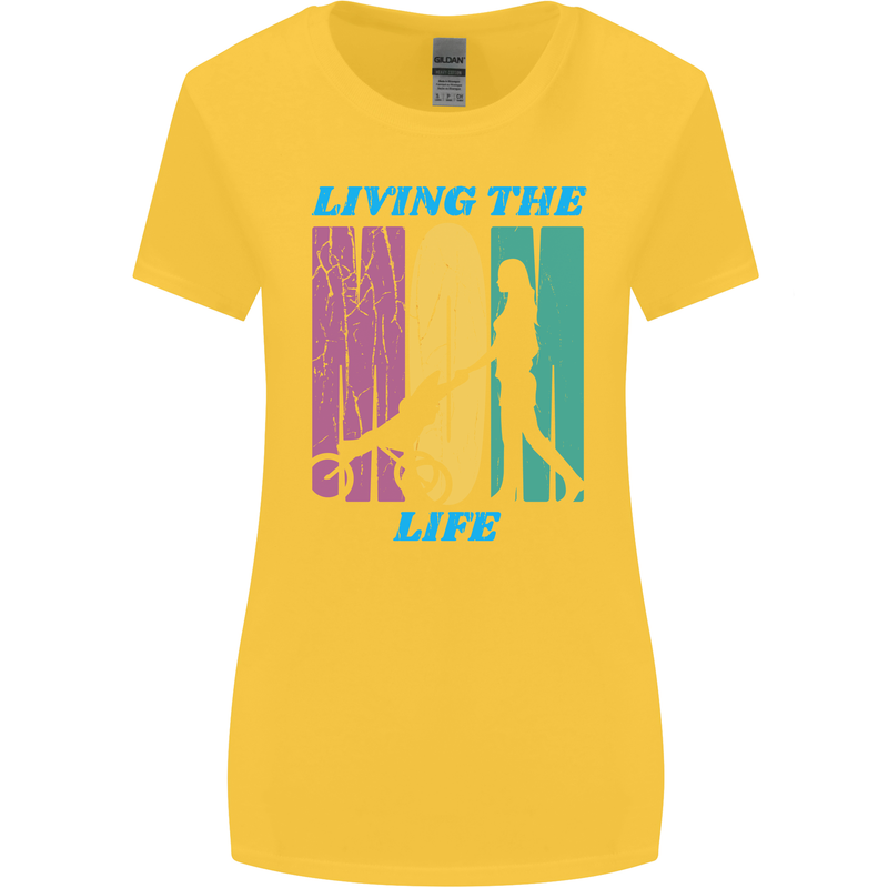 Living the Mom Life Mothers Day Mummy Womens Wider Cut T-Shirt Yellow