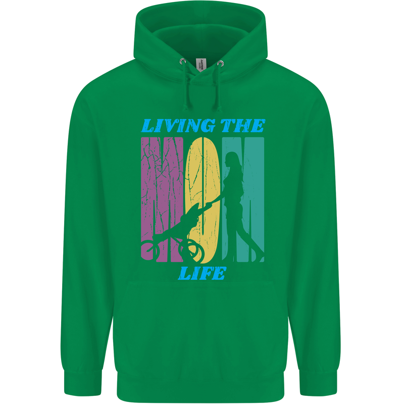 Living the Mum Life Mothers Day Mummy Childrens Kids Hoodie Irish Green