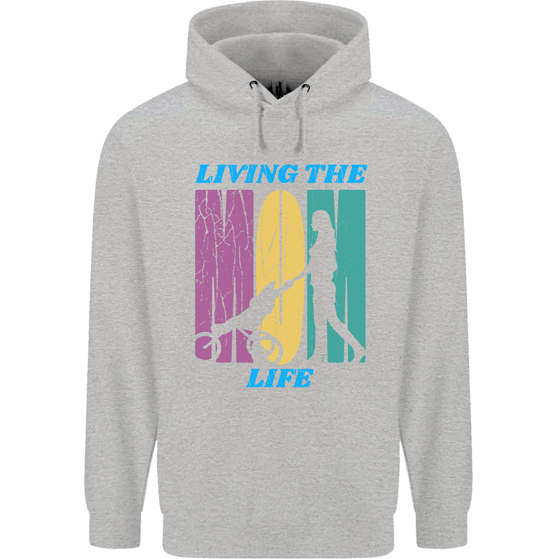 Living the Mum Life Mothers Day Mummy Childrens Kids Hoodie Sports Grey
