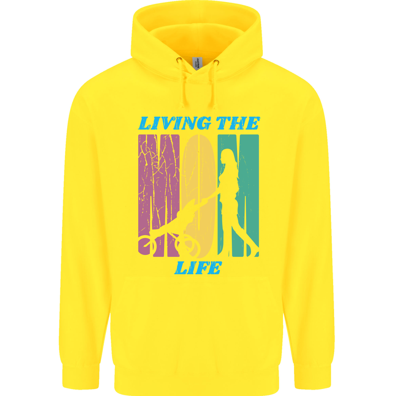 Living the Mum Life Mothers Day Mummy Childrens Kids Hoodie Yellow
