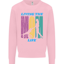 Living the Mum Life Mothers Day Mummy Kids Sweatshirt Jumper Light Pink