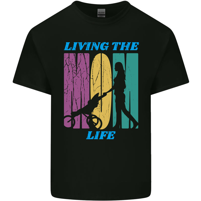 Living the Mum Life Mothers Day Mummy Kids T-Shirt Childrens Black