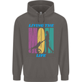 Living the Mum Life Mothers Day Mummy Mens 80% Cotton Hoodie Charcoal