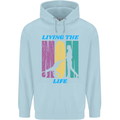Living the Mum Life Mothers Day Mummy Mens 80% Cotton Hoodie Light Blue