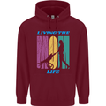 Living the Mum Life Mothers Day Mummy Mens 80% Cotton Hoodie Maroon