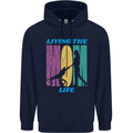 Living the Mum Life Mothers Day Mummy Mens 80% Cotton Hoodie Navy Blue