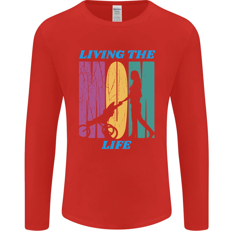 Living the Mum Life Mothers Day Mummy Mens Long Sleeve T-Shirt Red