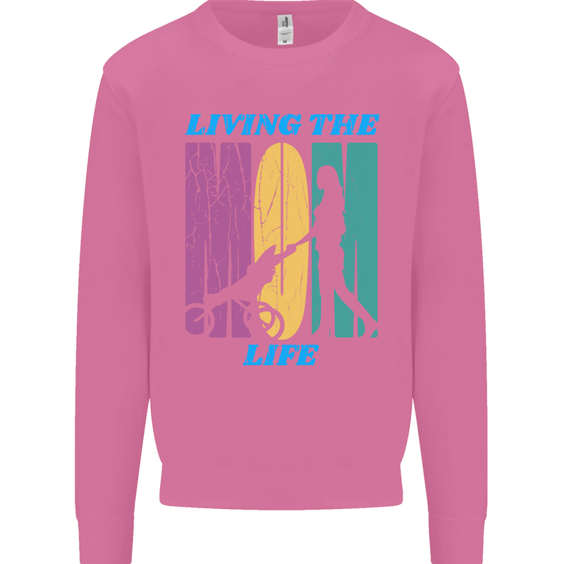 Living the Mum Life Mothers Day Mummy Mens Sweatshirt Jumper Azalea