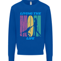 Living the Mum Life Mothers Day Mummy Mens Sweatshirt Jumper Royal Blue