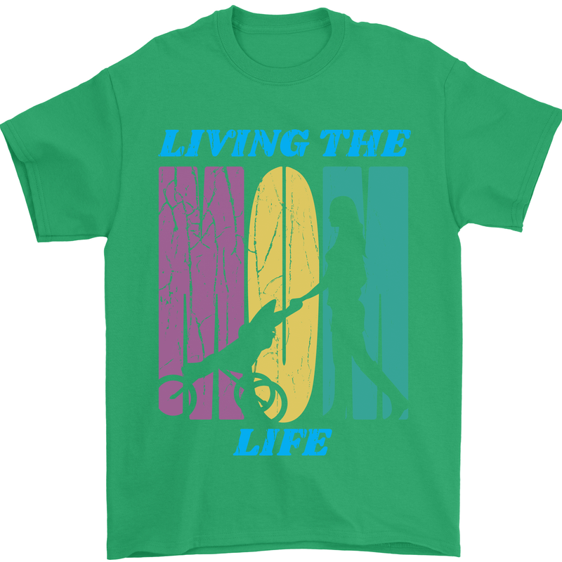 Living the Mum Life Mothers Day Mummy Mens T-Shirt 100% Cotton Irish Green