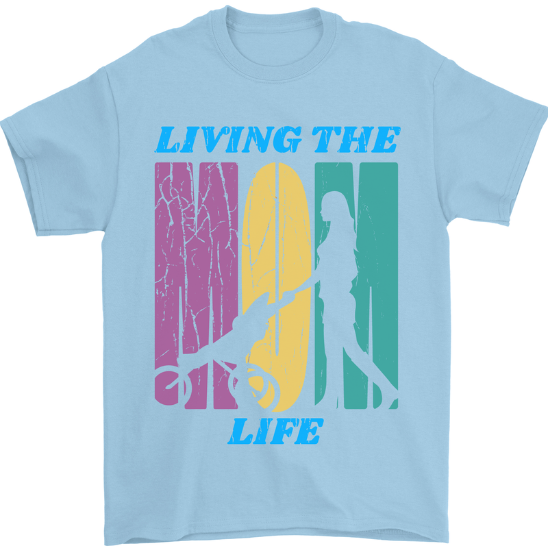 Living the Mum Life Mothers Day Mummy Mens T-Shirt 100% Cotton Light Blue