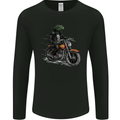 Lizard Biker Motorcycle Motorbike Reptile Mens Long Sleeve T-Shirt Black