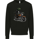 Lizard Biker Motorcycle Motorbike Reptile Mens Sweatshirt Jumper Black