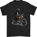 Lizard Biker Motorcycle Motorbike Reptile Mens T-Shirt 100% Cotton Black