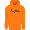 Lizard ECG Gekko Pulse Bearded Dragon Childrens Kids Hoodie Orange