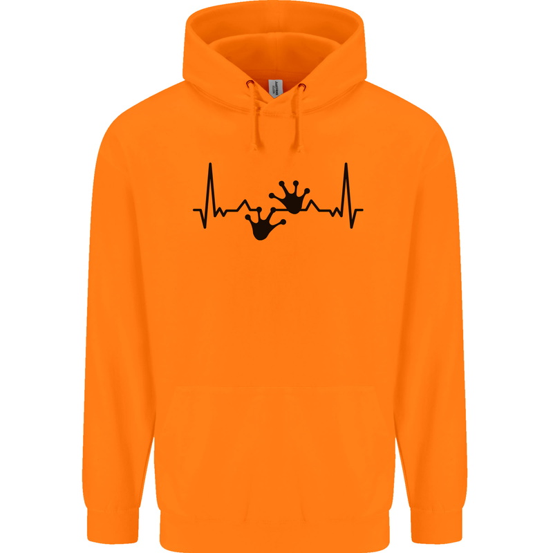 Lizard ECG Gekko Pulse Bearded Dragon Childrens Kids Hoodie Orange