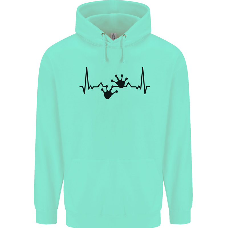 Lizard ECG Gekko Pulse Bearded Dragon Childrens Kids Hoodie Peppermint