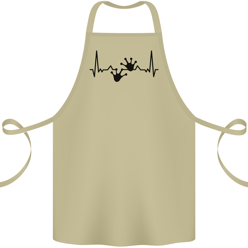Lizard ECG Gekko Pulse Bearded Dragon Cotton Apron 100% Organic Khaki