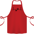 Lizard ECG Gekko Pulse Bearded Dragon Cotton Apron 100% Organic Red