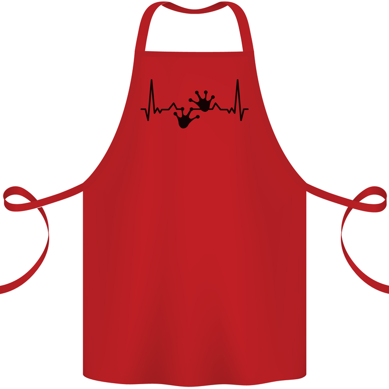 Lizard ECG Gekko Pulse Bearded Dragon Cotton Apron 100% Organic Red