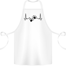 Lizard ECG Gekko Pulse Bearded Dragon Cotton Apron 100% Organic White