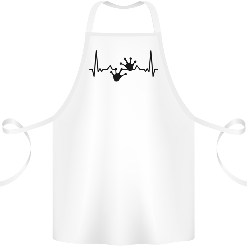 Lizard ECG Gekko Pulse Bearded Dragon Cotton Apron 100% Organic White