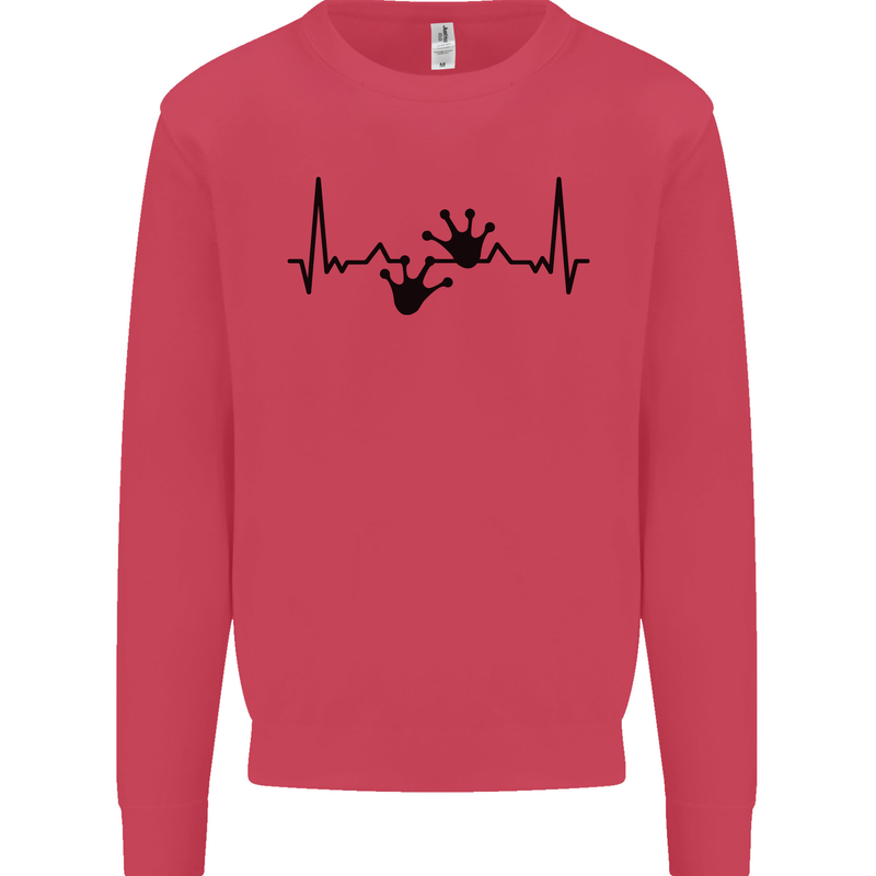 Lizard ECG Gekko Pulse Bearded Dragon Kids Sweatshirt Jumper Heliconia
