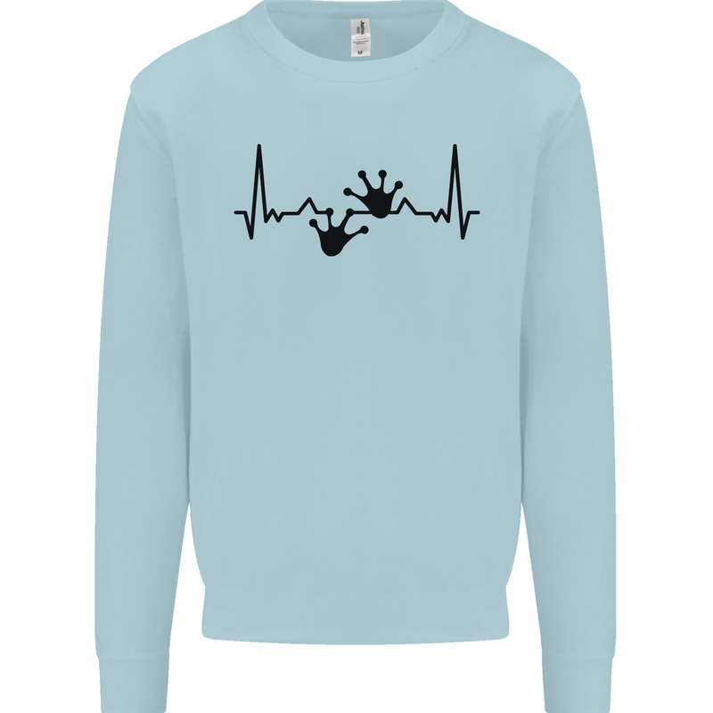 Lizard ECG Gekko Pulse Bearded Dragon Kids Sweatshirt Jumper Light Blue