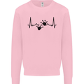 Lizard ECG Gekko Pulse Bearded Dragon Kids Sweatshirt Jumper Light Pink