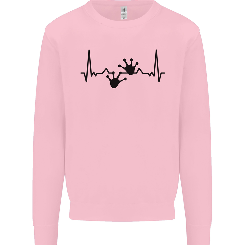 Lizard ECG Gekko Pulse Bearded Dragon Kids Sweatshirt Jumper Light Pink
