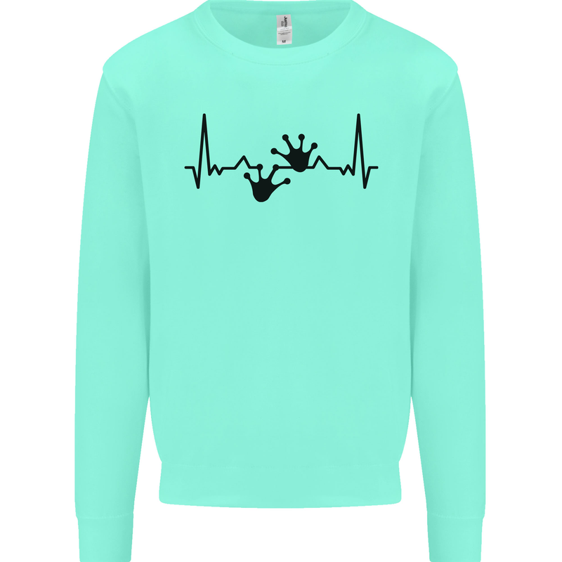 Lizard ECG Gekko Pulse Bearded Dragon Kids Sweatshirt Jumper Peppermint
