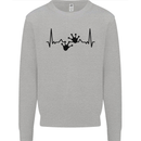 Lizard ECG Gekko Pulse Bearded Dragon Kids Sweatshirt Jumper Sports Grey